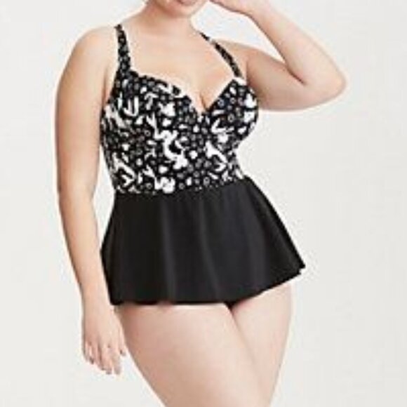 Torrid Disney Mermaid Ariel Peplum Swimsuit - Picture 4 of 7